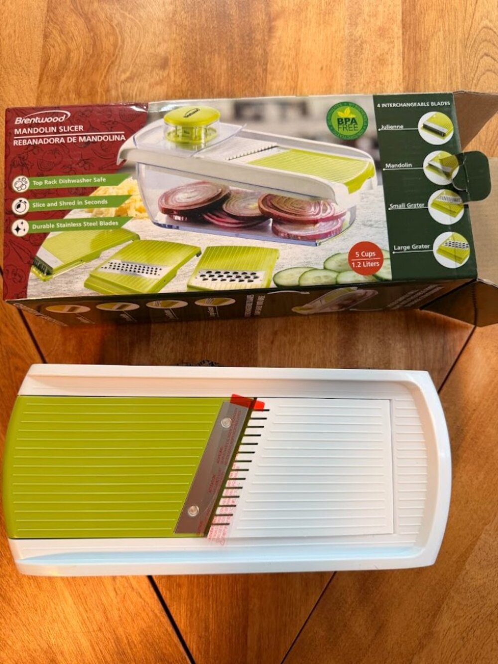 Brentwood Mandolin Slicer & Grater Set | 4 Blades | BPA Free | New